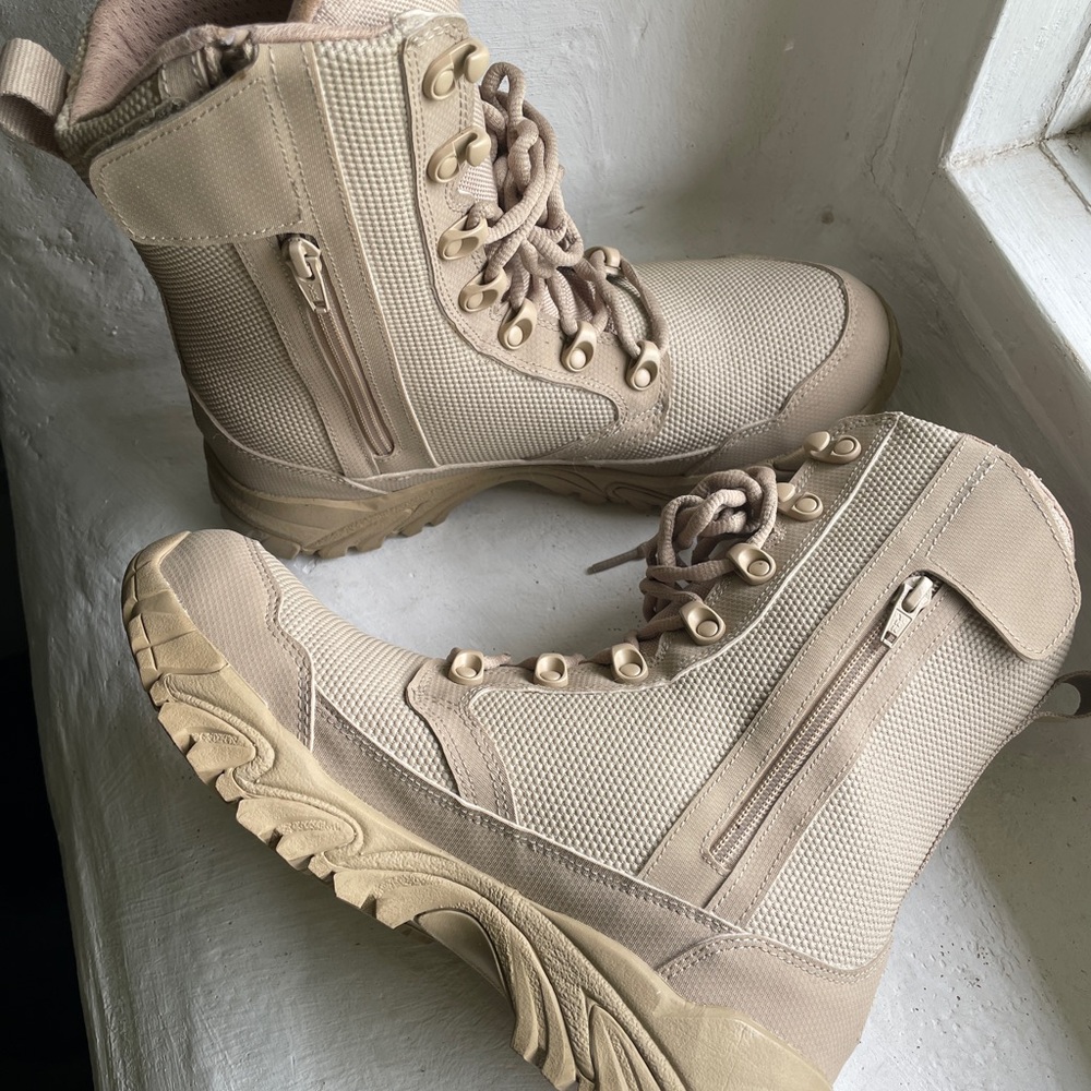 Men's Tactical 8" WATERPROOF Combat Military BOOTS size 8 ALTAI Zip Ankle